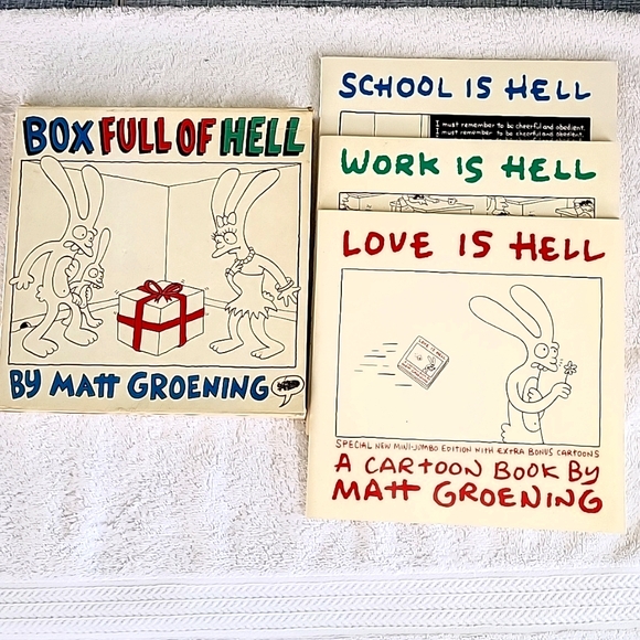 Vintage Set Of 3 Box Full Of Hell Comic Matt Groening 1986. - Picture 16 of 16